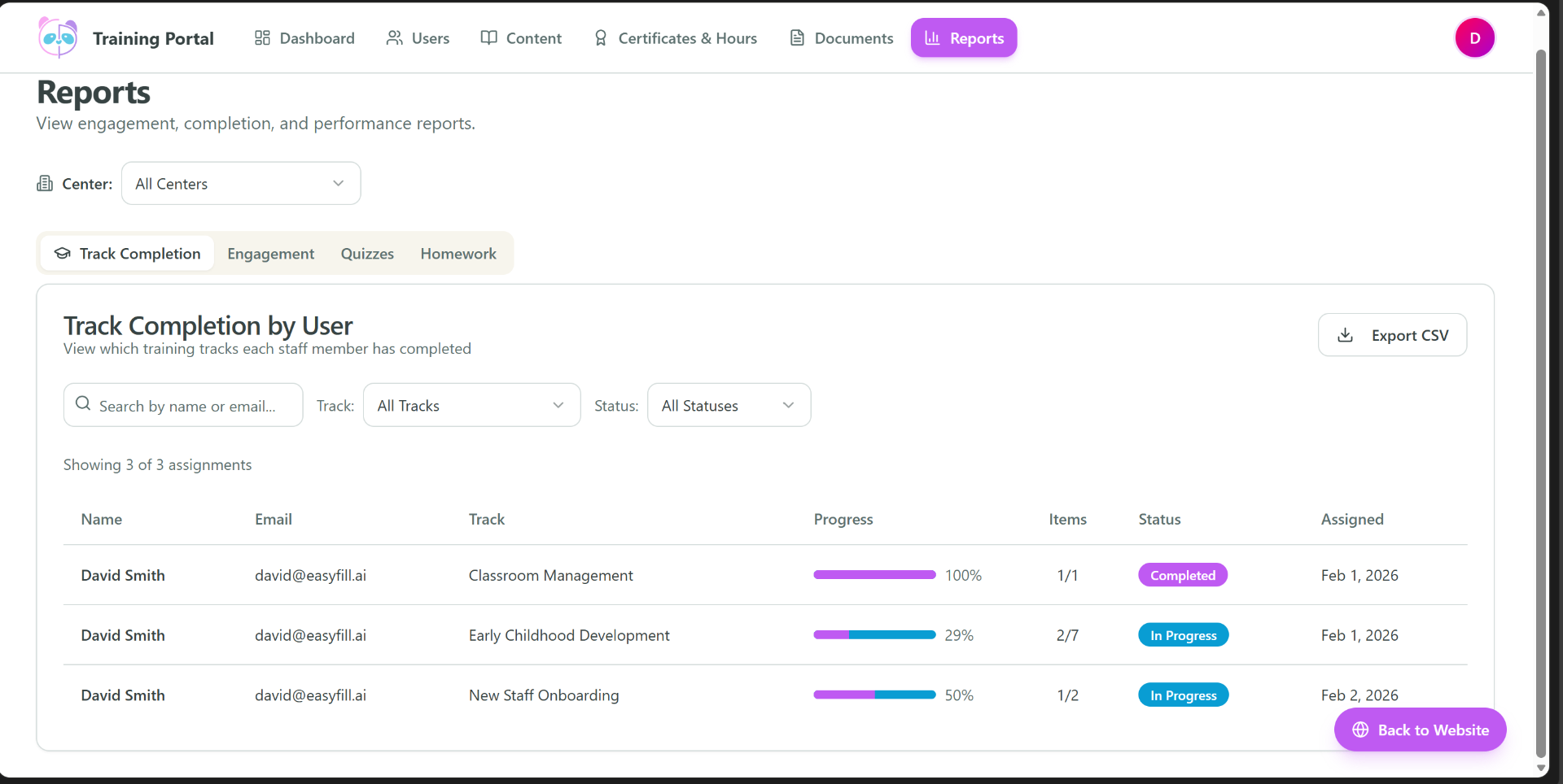 Panda Academy - Staff Training Platform
